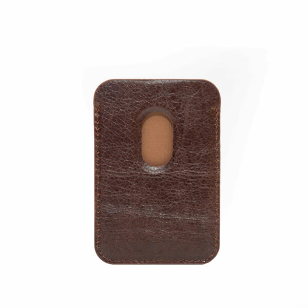 Genuine Leather MagSafe Card Holder / Magnetic Case For iPhone - Brown